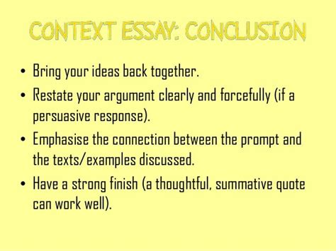 how to write context for an essay: